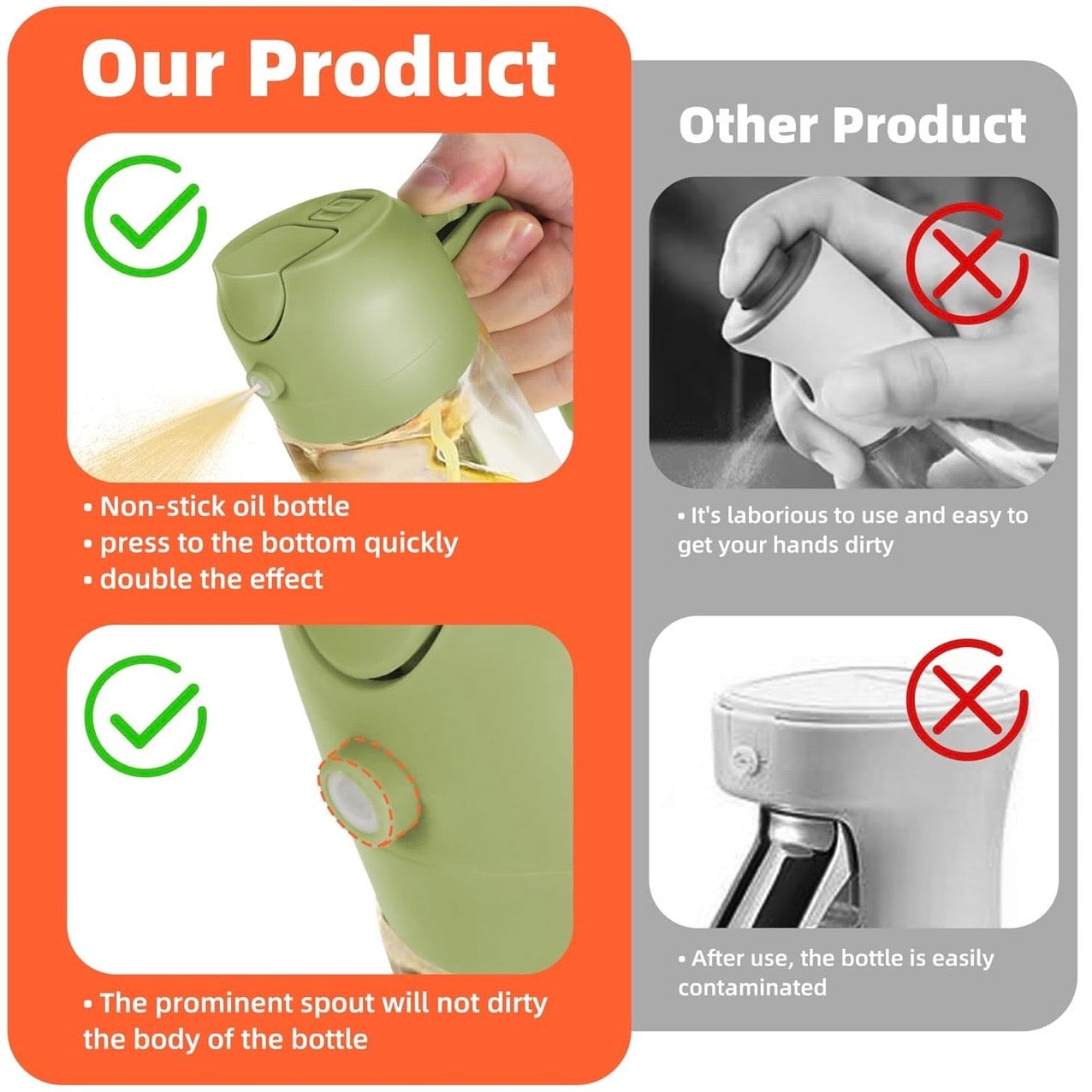 Oil Dispenser Spray Bottle for Cooking