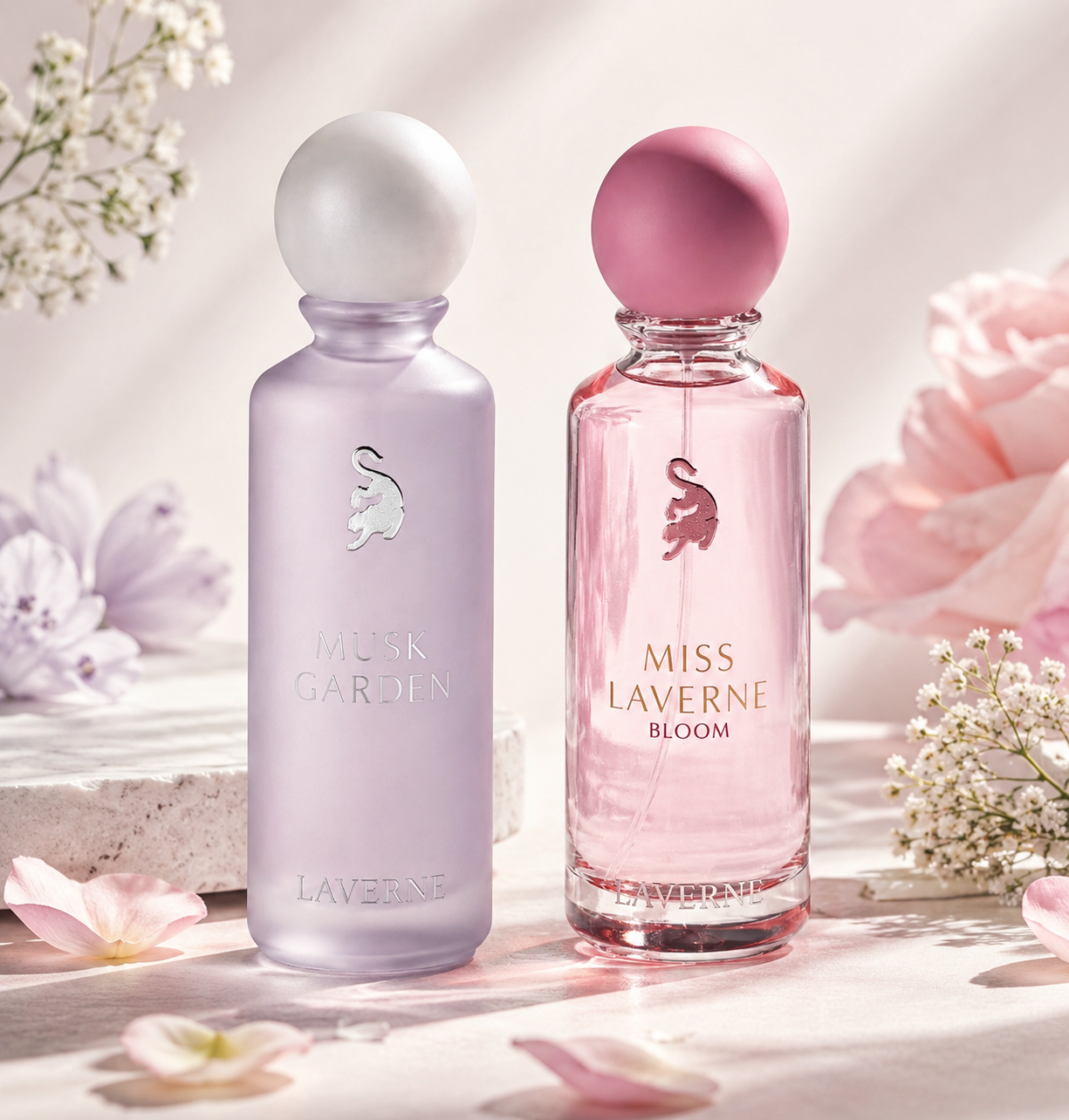 Laverne Musk Garden & Miss Laverne Bloom Perfume – عطر نسائي فاخر برائحة ناعمة وجذابة