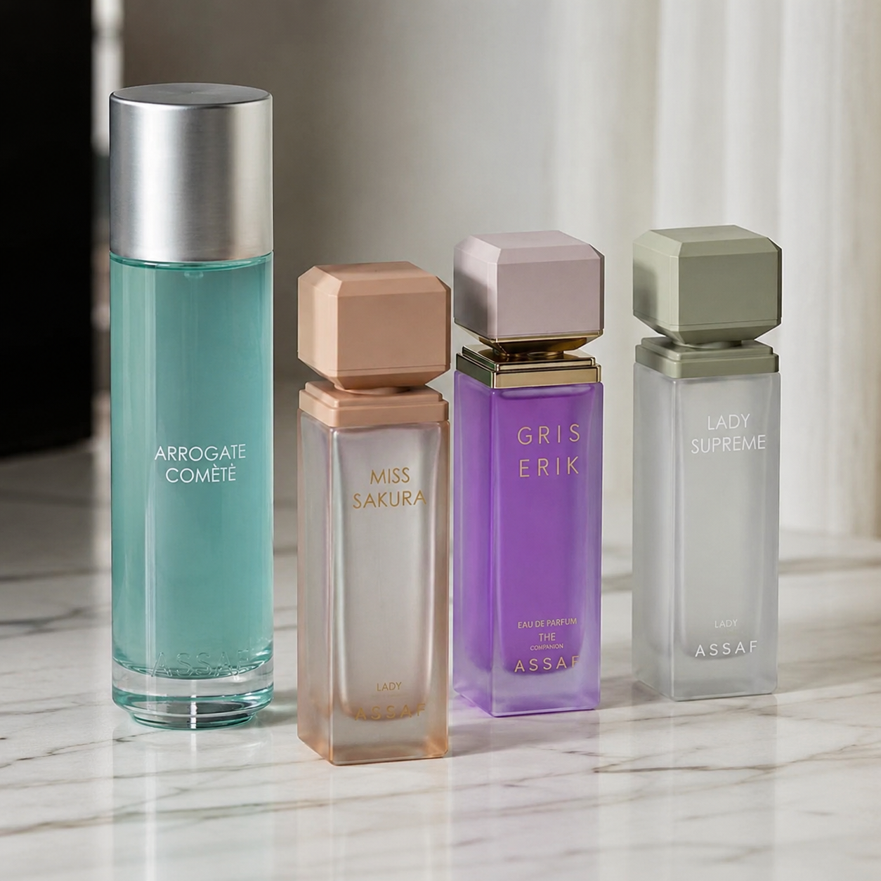 ASSAF Luxury Perfume Collection Gift Set – 4 Premium Eau De Parfum Fragrances for Womenمجموعة عطور أساف الفاخرة – 4 عطور أو دو بارفان مميزة للنساء والرجال & Men