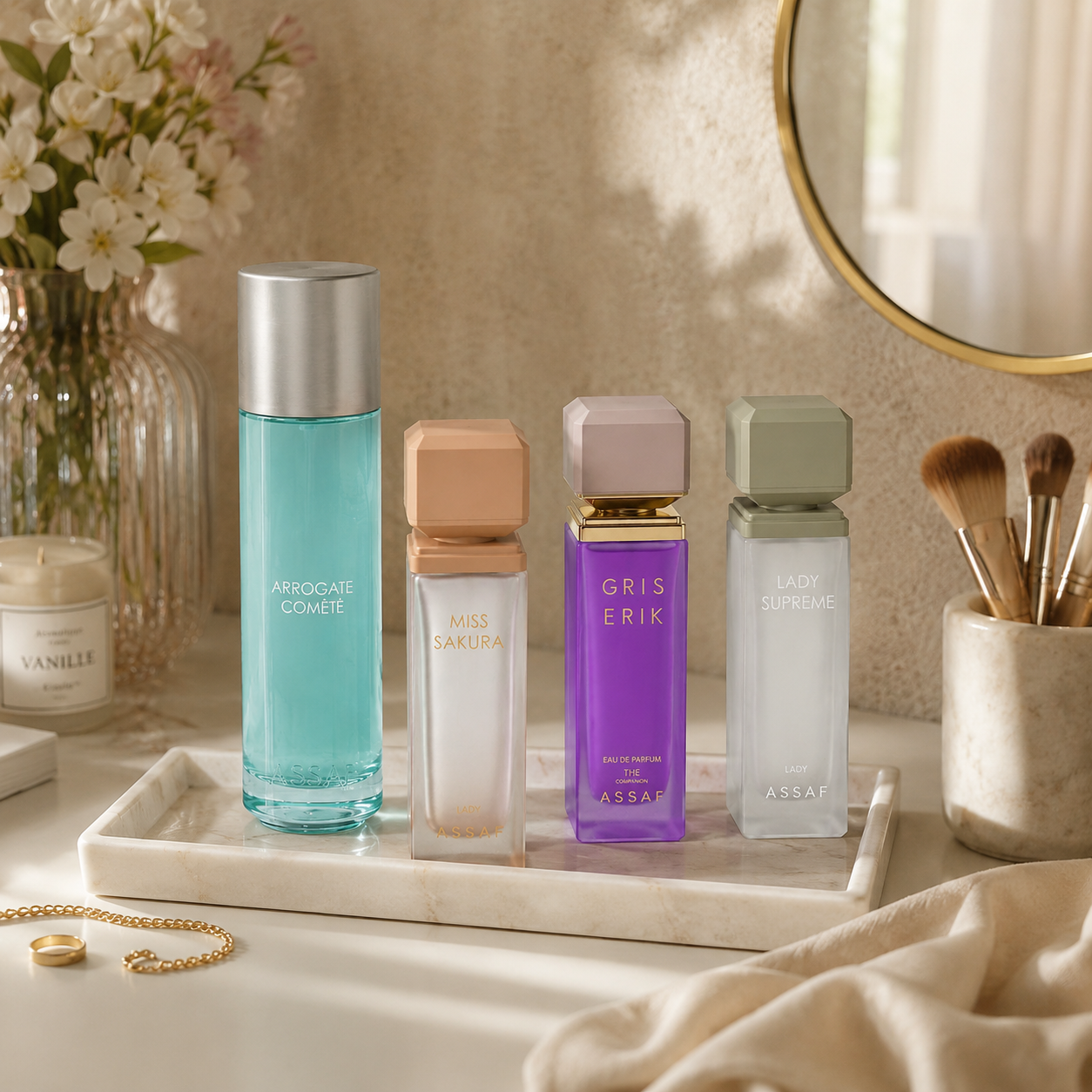 ASSAF Luxury Perfume Collection Gift Set – 4 Premium Eau De Parfum Fragrances for Womenمجموعة عطور أساف الفاخرة – 4 عطور أو دو بارفان مميزة للنساء والرجال & Men