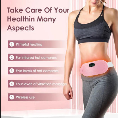 Electric Period Cramp Massager Vibrating Heating Belt