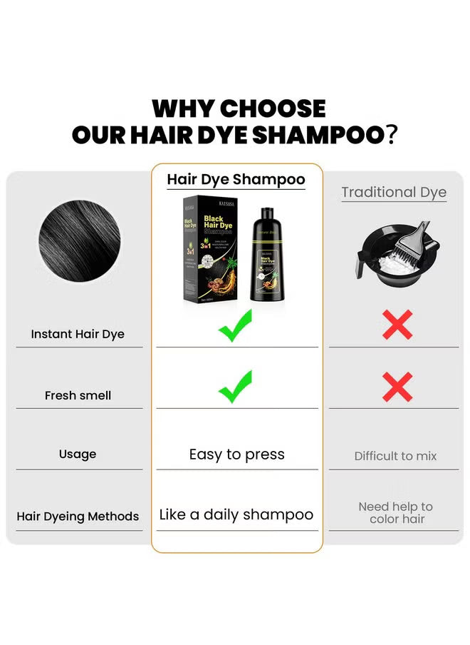 Natural Black Hair 3- IN-1 Dye Shampoo