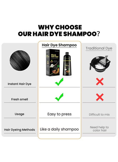 Natural Black Hair 3- IN-1 Dye Shampoo